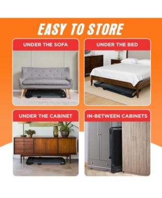 RunMaster 2-in-1 Folding Treadmill – 2.5HP Under-Desk Electric Treadmill with Foldable Handle, Bluetooth, 12 Exercise Programs & Large Belt – Portable, Space-Saving Design – Black