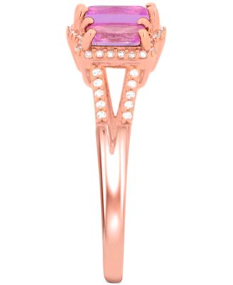 Lab Grown Sapphire (1-1/3 ct. t.w) and Lab Grown White Sapphire (1/8 ct. t.w) Ring in Sterling Silver