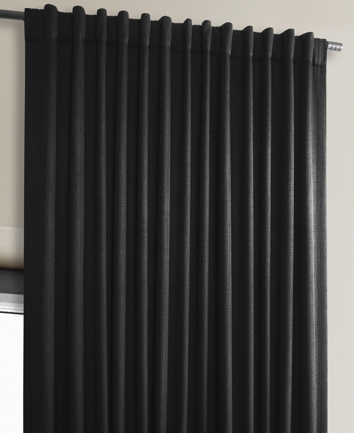 Half Price Drapes Extra Wide Textured Faux Linen Room Darkening Curtain