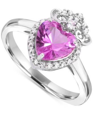 Macy's - Lab-Grown Ruby (3-1/8 ct. t.w.) & Diamond Accent Flower Stud Earrings in Sterling Silver