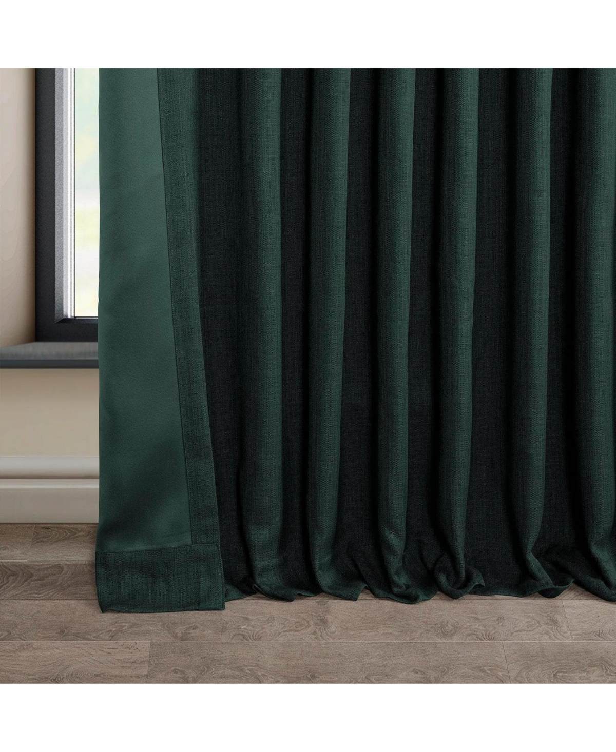 Half Price Drapes Extra Wide Textured Faux Linen Room Darkening Curtain