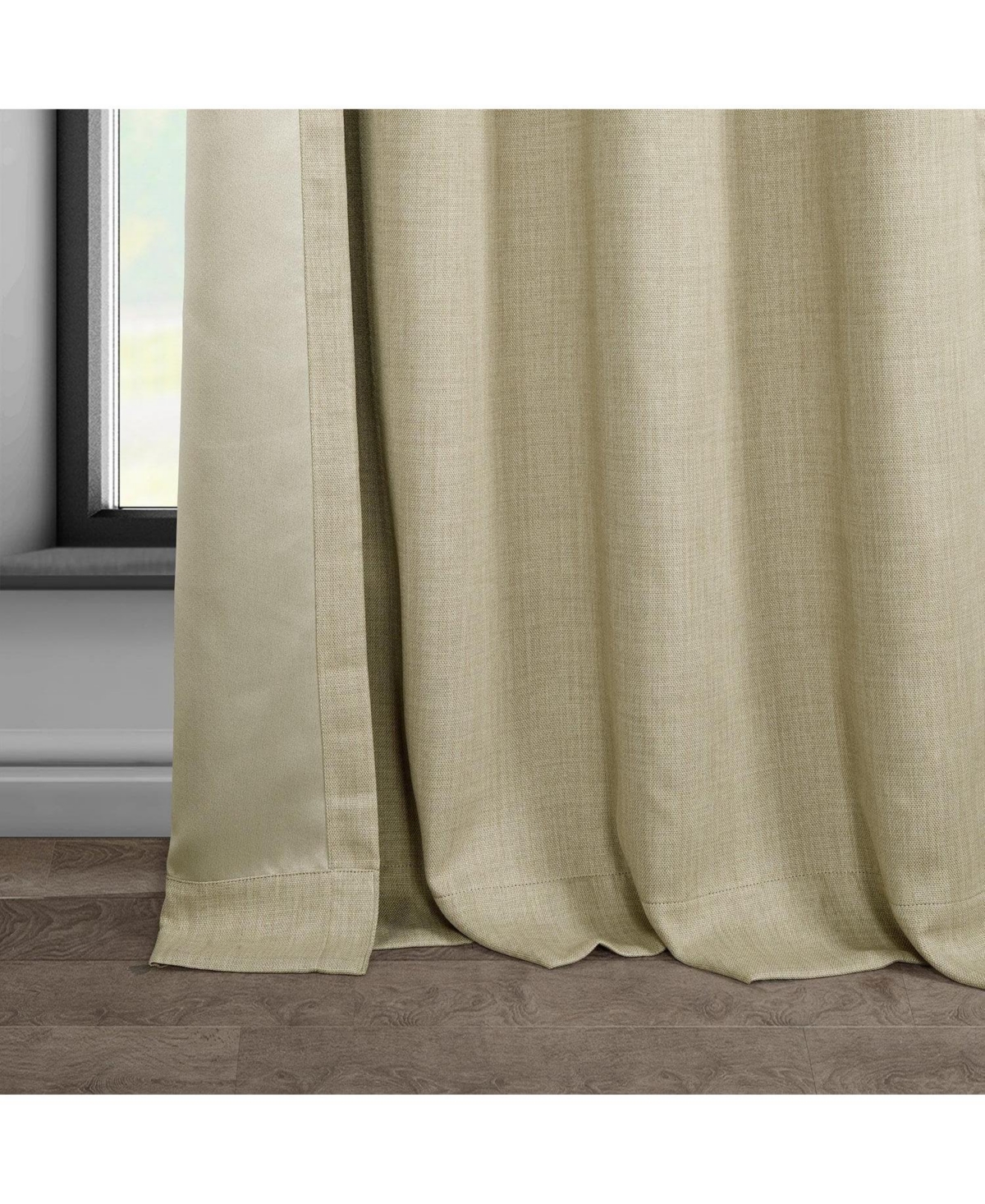 Half Price Drapes Grommet Textured Faux Linen Room Darkening Curtain
