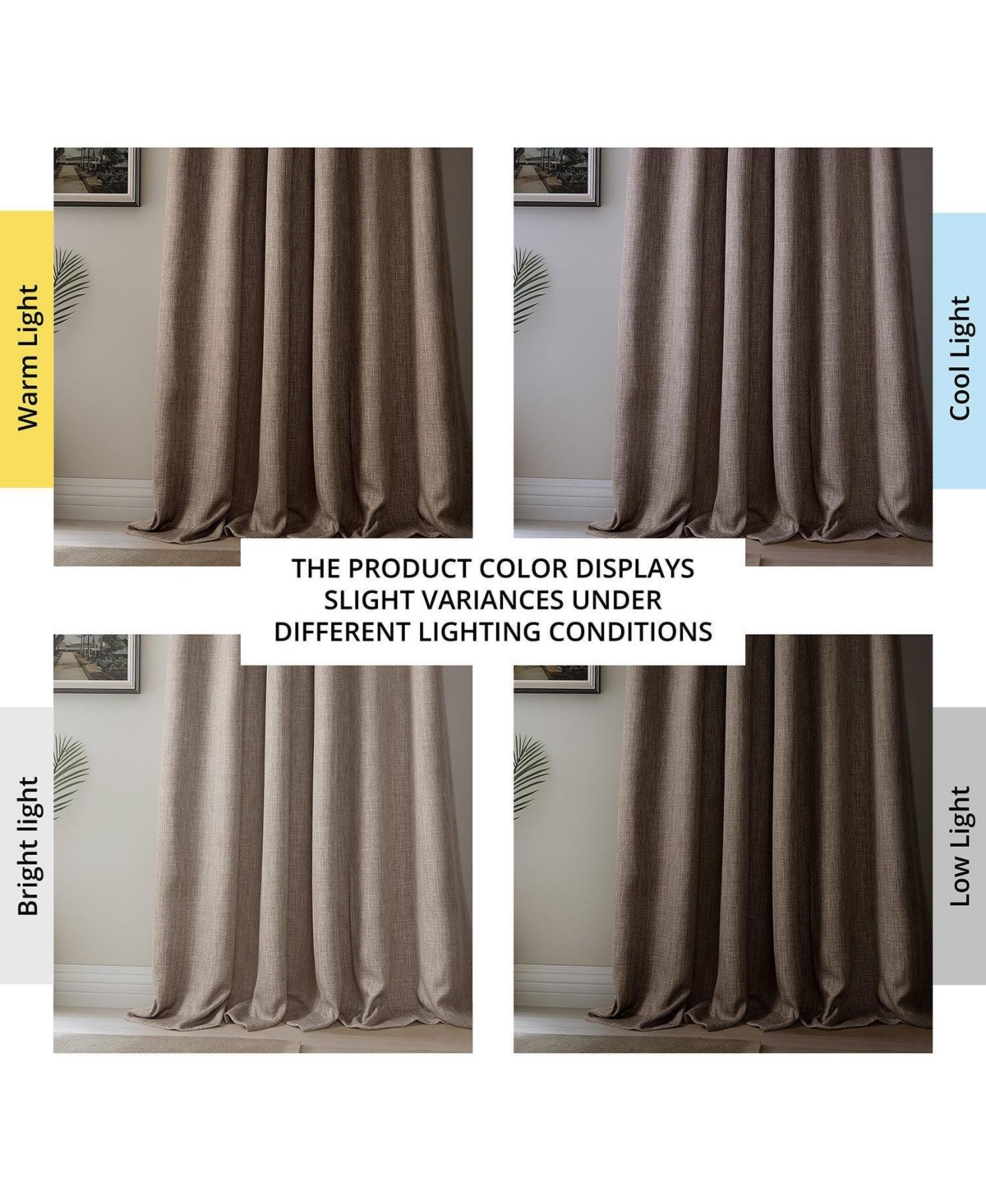 Half Price Drapes Extra Wide Textured Faux Linen Room Darkening Curtain