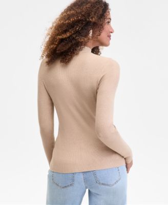 Women's Detail Ribbed Mock Neck Sweater