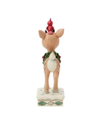 Woodland Rudolph with Red Bird Figurine