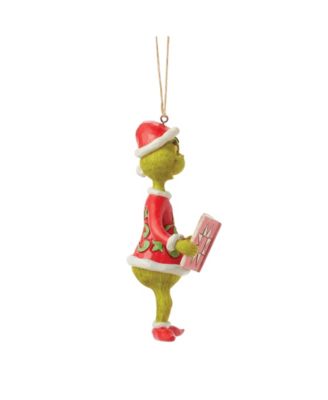 Grinch with Book Ornament