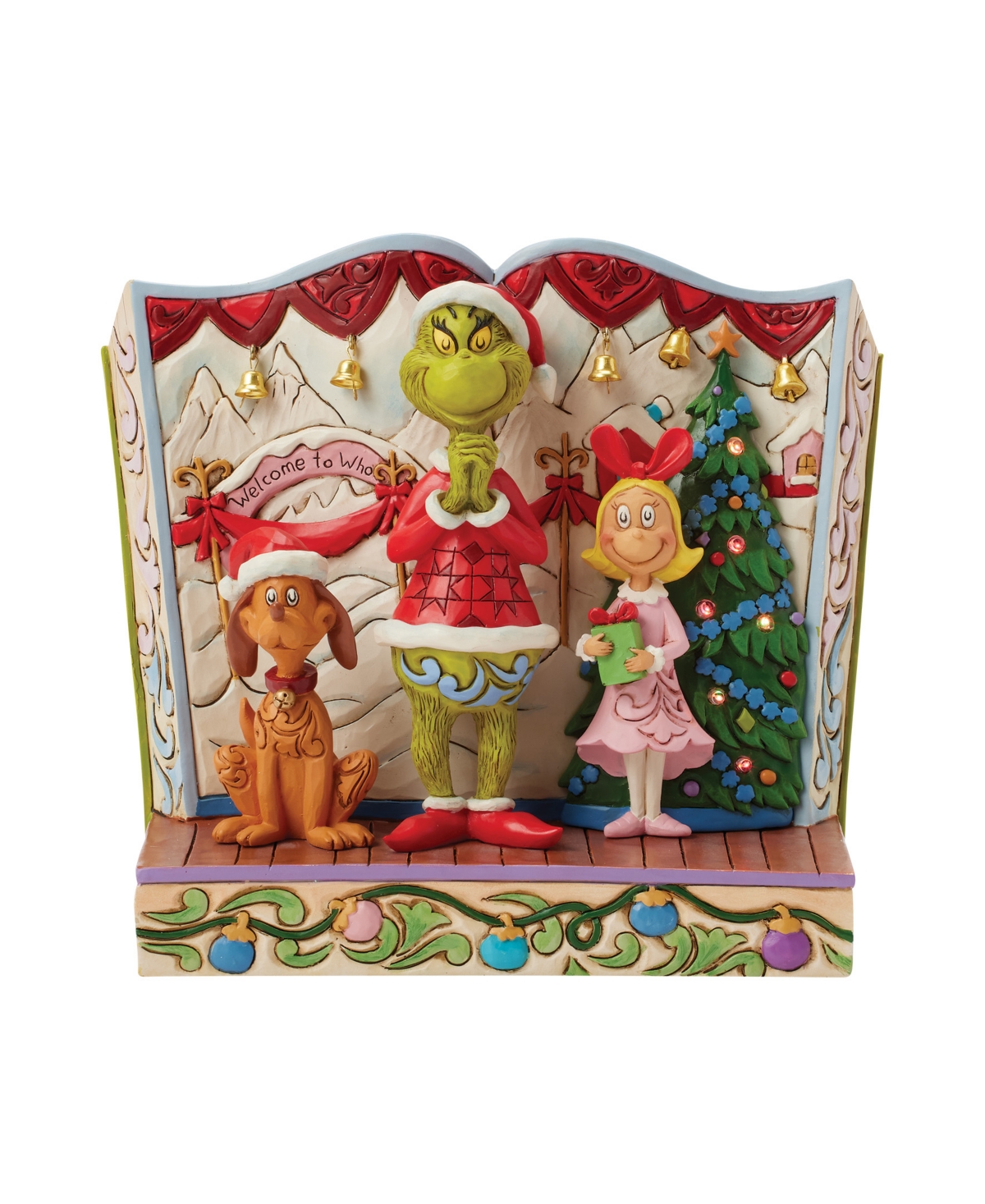 Jim Shore Grinch With Max And Cindy Figurine In Multi