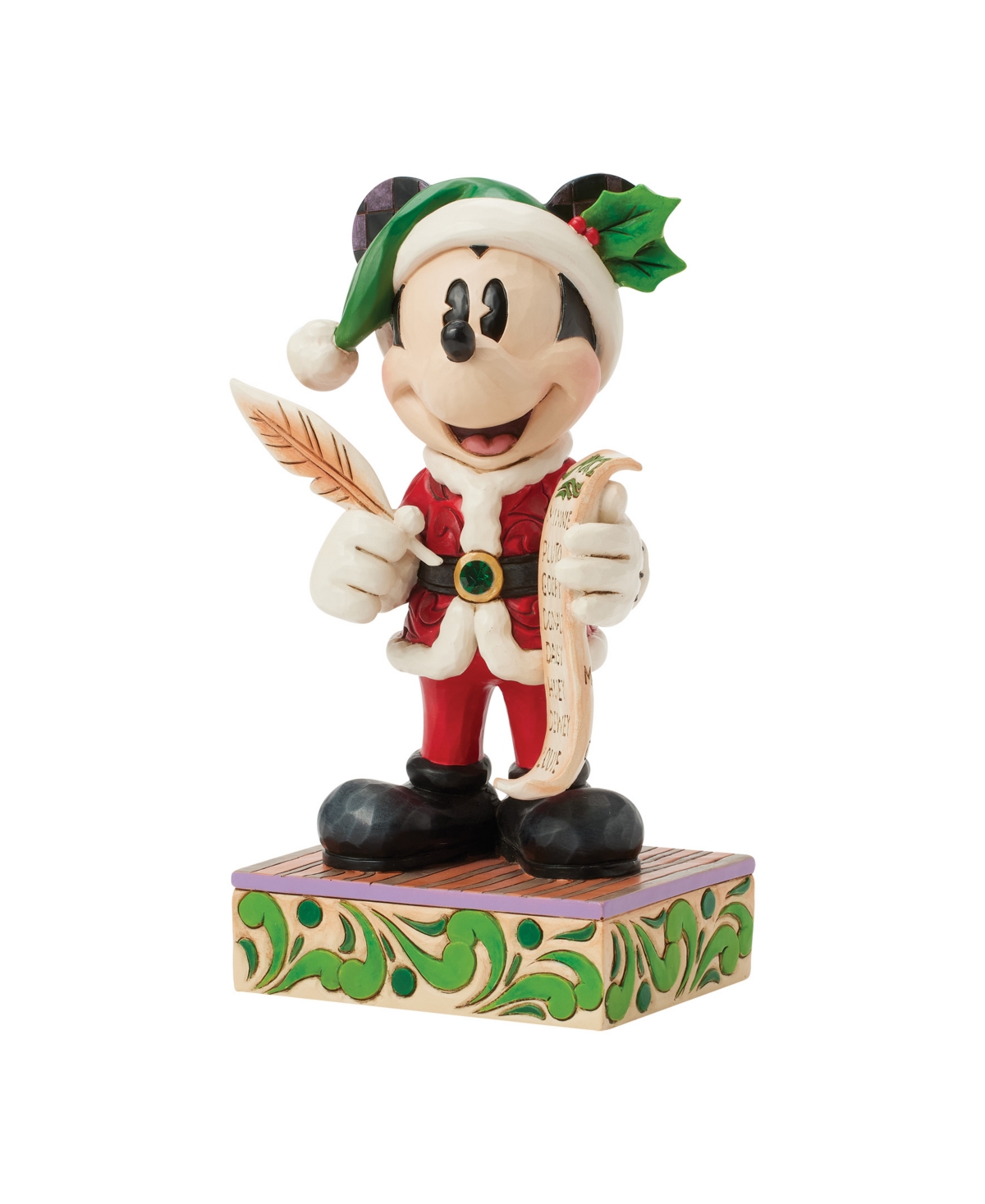 Jim Shore Santa Mickey With List Figurine In Multi