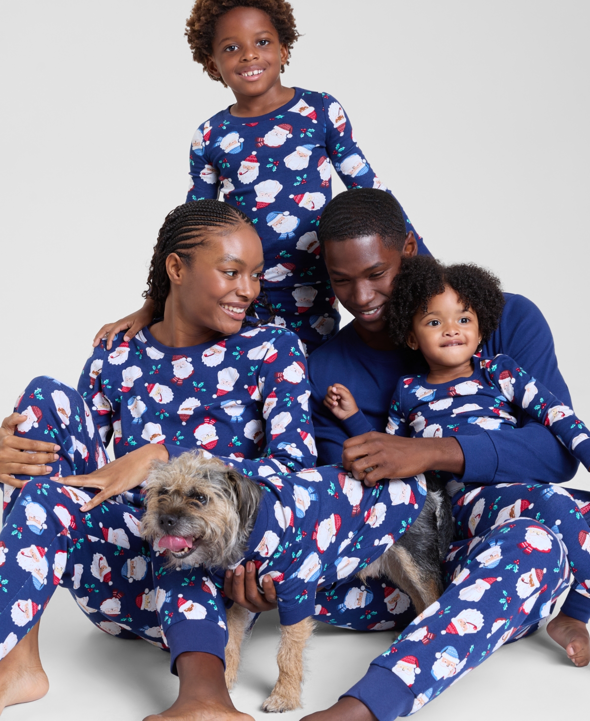 Holiday Lane Plus Size Santas Cotton Pajama Set, Macy's Exclusive In Blue