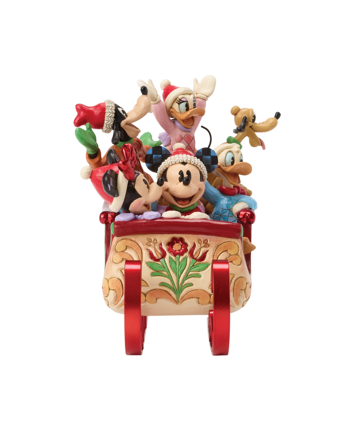 Jim Shore Mickey And Friends Sleigh Figurine In Multi