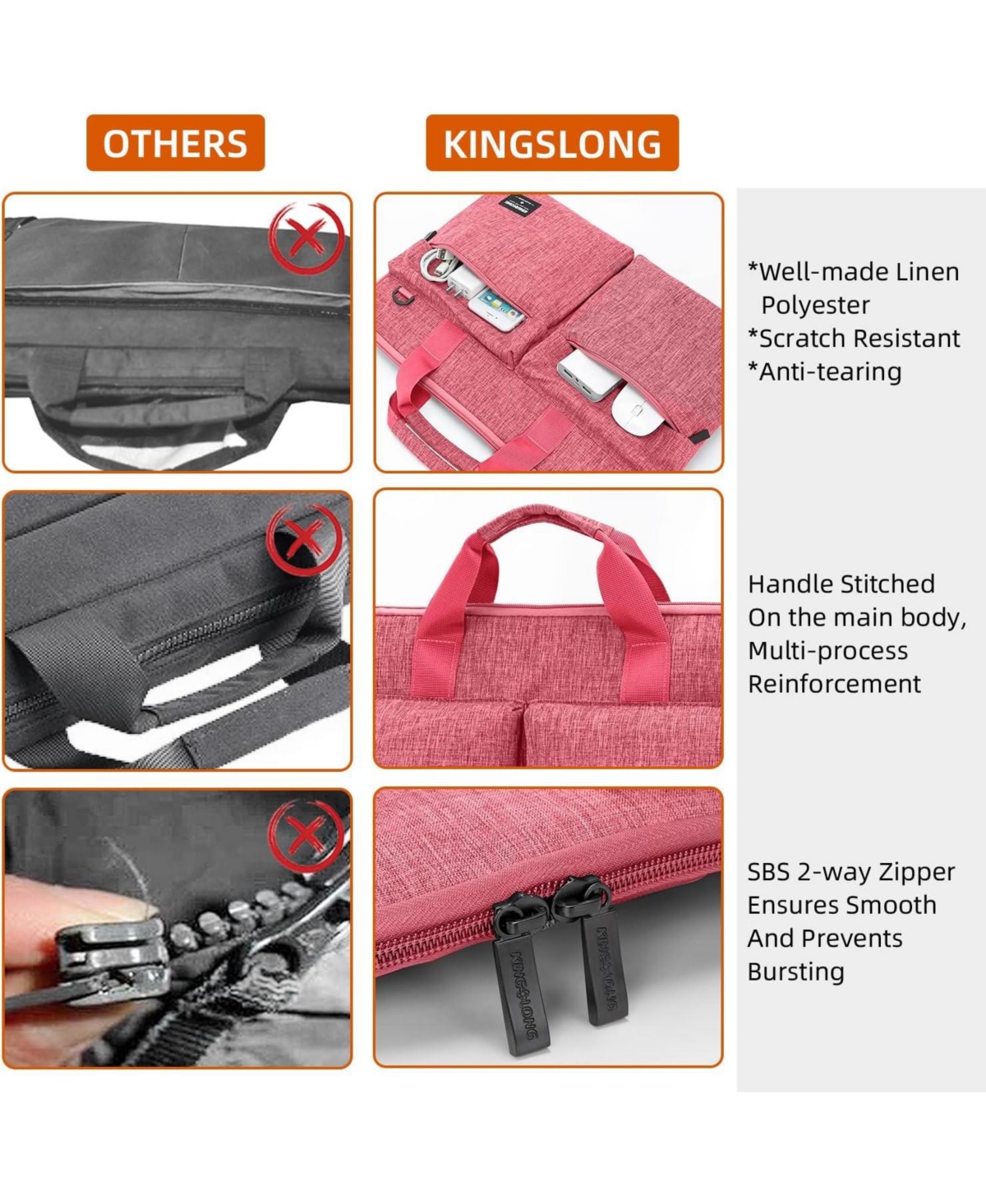 Slim 17.3 inch Laptop Sleeve Bag Carrying Case with Shoulder Strap, Notebook Ultrabooks Computer Handbag Cover for Men Women Fit for Acer Asus Hp Pink