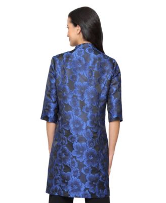 Women's 3/4-Sleeve Jacquard Collar Jacket and Tank Set