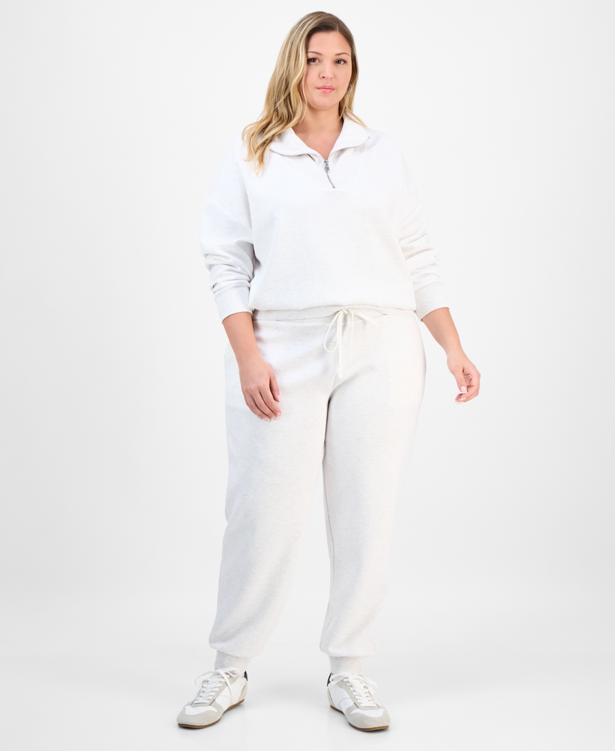 And Now This Trendy Plus Size Cozy Scuba Jogger Pants, Macy's Exclusive In White