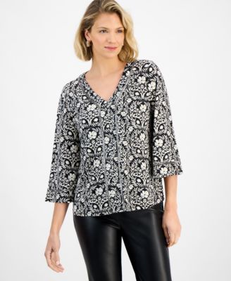 Petite Embellished V-Neck Top