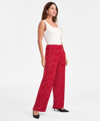 Women's Pleated Velvet Pants, Macy's Exclusive