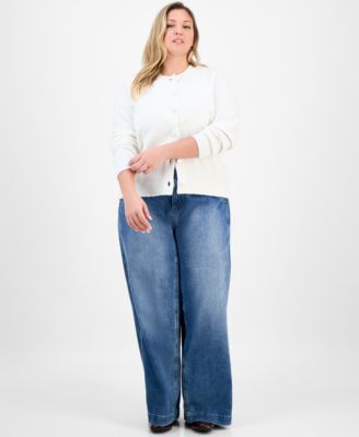 Trendy Plus Size Bow Soutache Cardigan, Macy's Exclusive