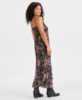 Women's Lace-Up Slip Midi Dress