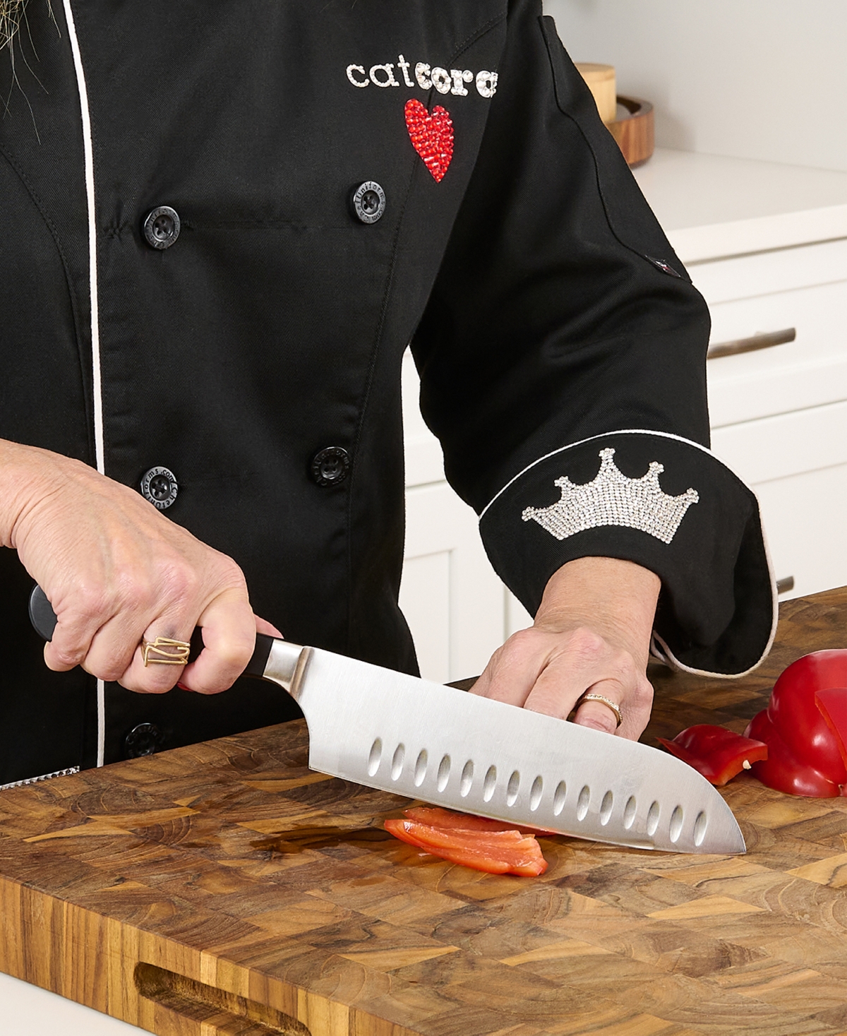 Cat Cora Cutlery-pro 3-piece Triple-rivet Handle Forged Chefs Knives Set In Multi