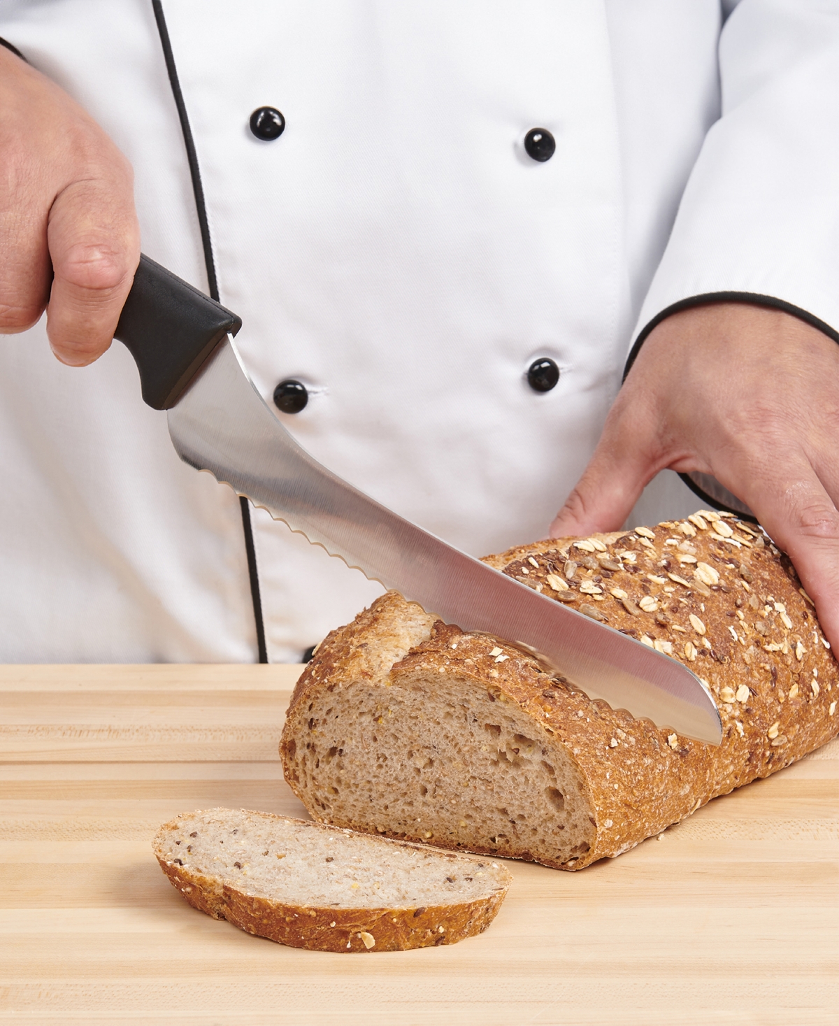 Cat Cora Cutlery-pro 9" Soft-grip Handle Offset Serrated Bread Knife In Multi