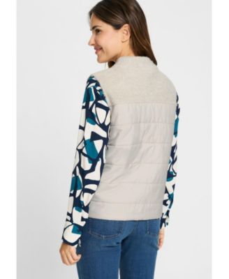 Women's Mixed Media Zip Front Vest