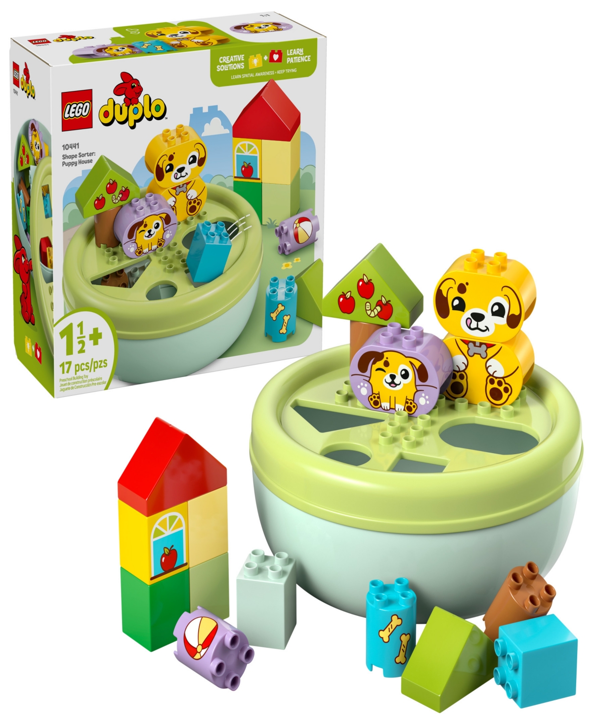 Lego Duplo Shape Sorter: Puppy House 10441 Toy Building Set, 17 Pieces In Multi