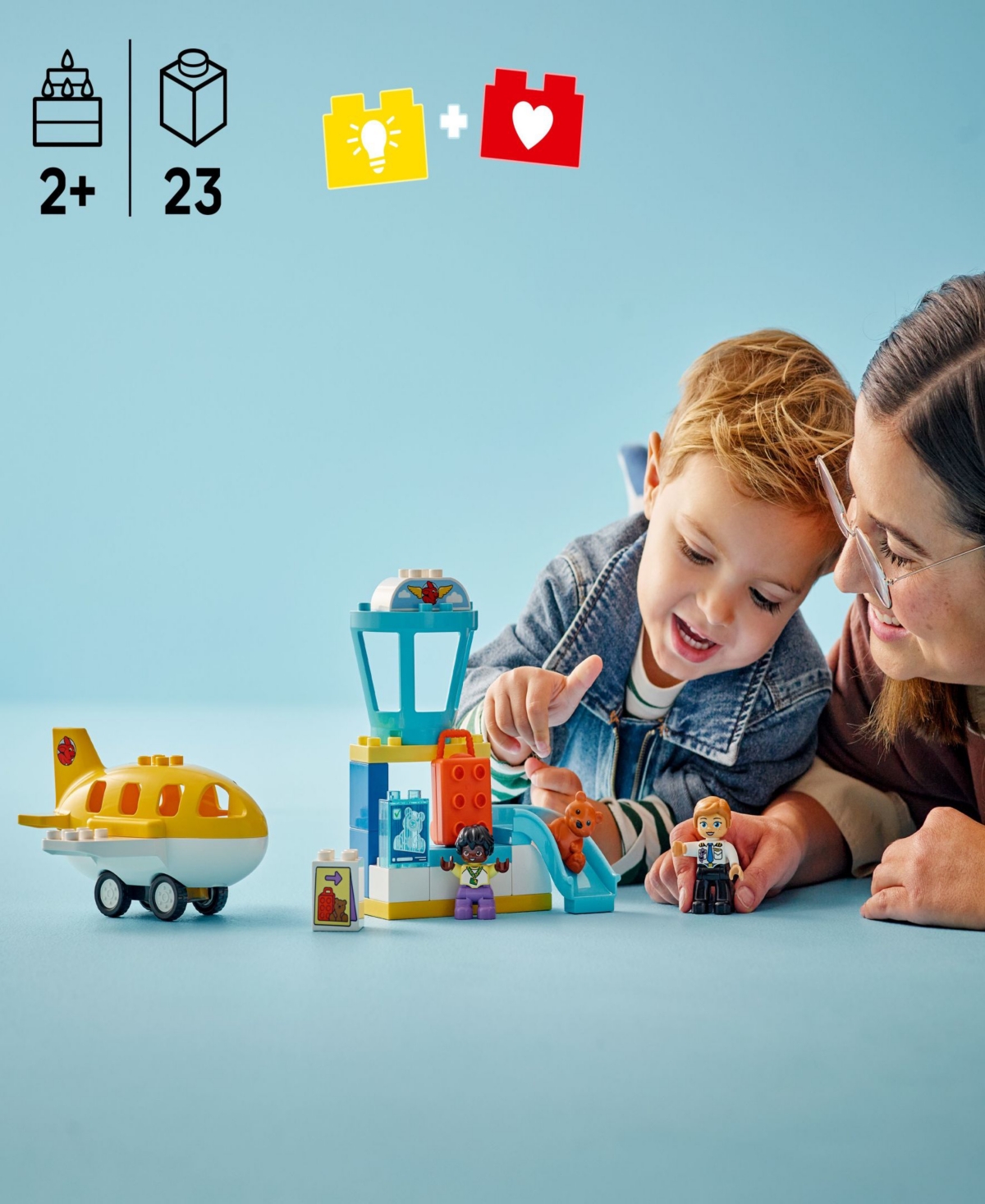 Lego Duplo Town First Time At The Airport 10443 Toy Building Set, 23 Pieces In Multi