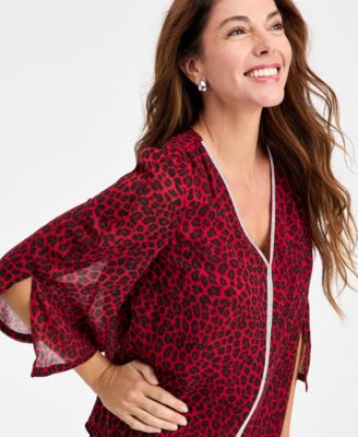 Women's Embellished Printed Blouse, Macy's Exclusive