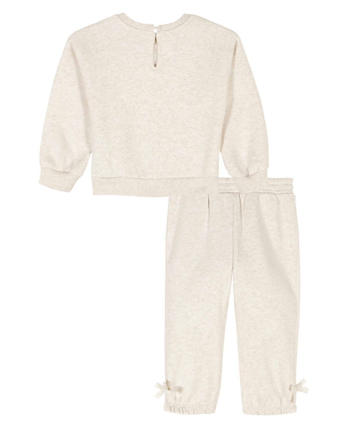 Calvin Klein Baby Girls 2-piece Fleece Sweatshirt And Pant Set In Neutral