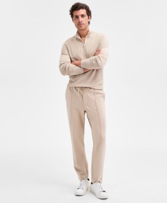 Men's Long Sleeve Textured Quarter-Zip Sweater, Macy's Exclusive