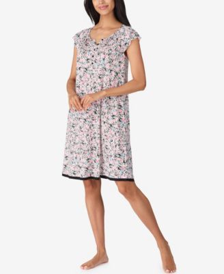 Women's Keyhole Neck Short Flutter Sleeve Chemise