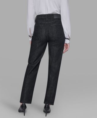 Women's Patch Denim Straight-Leg Jeans