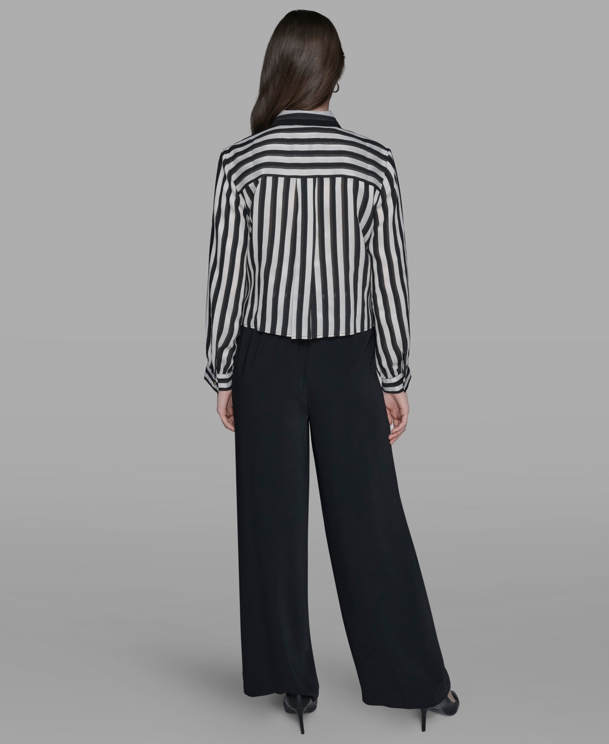 Karl Lagerfeld Women's Button-front Striped Shirt In Multi
