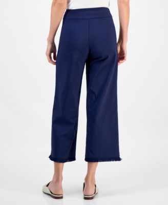 Petite Fringe-Hem Pull-On Capri Pants, Macy's Exclusive