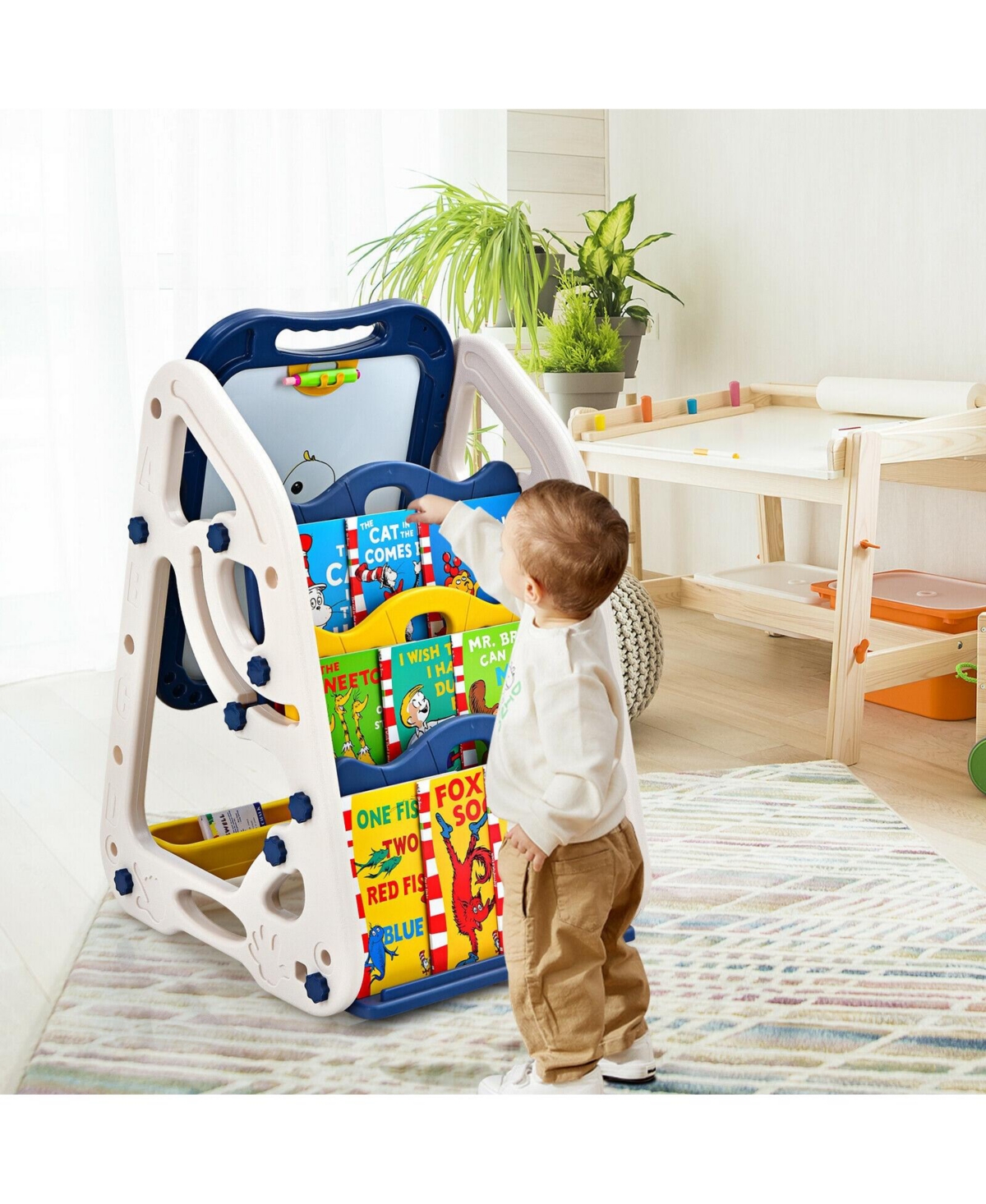 3-in-1 Kids Art Easel Double-Sided Tabletop with Art Accessories