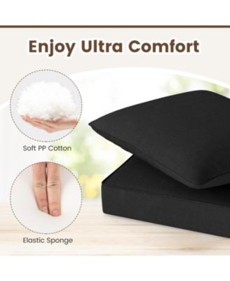 Indoor/Outdoor Deep Seat Chair Cushion Pads Set with Rope Belts