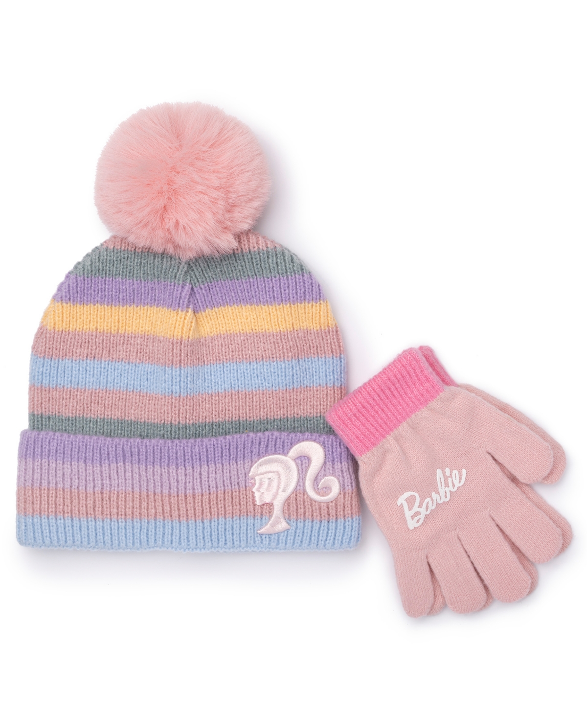 Berkshire Barbie Big Girls 2-piece Barbie Beanie And Gloves Set In Multi