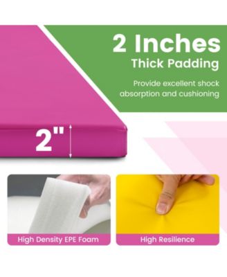 10FT Folding Gymnastics Mat with 2inch Foam Padding and PU Leather Cover