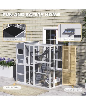 Large Catio Outdoor Cat Enclosure for 2-3 Cats 76" x 36" x 68"