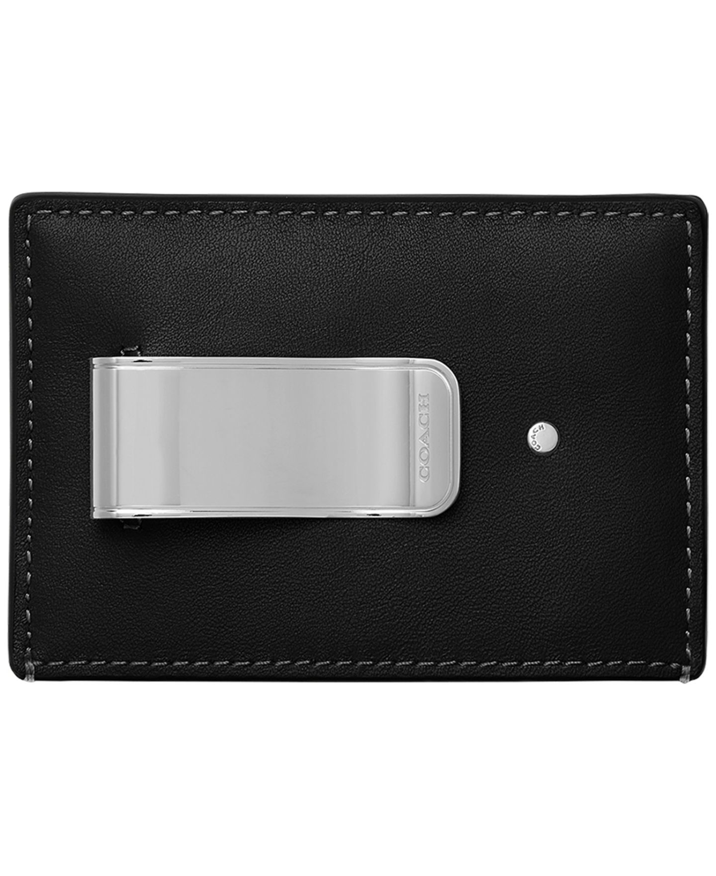 Мужской кошелёк COACH Money Clip Card Case, цвет: Чёрный — фото 2