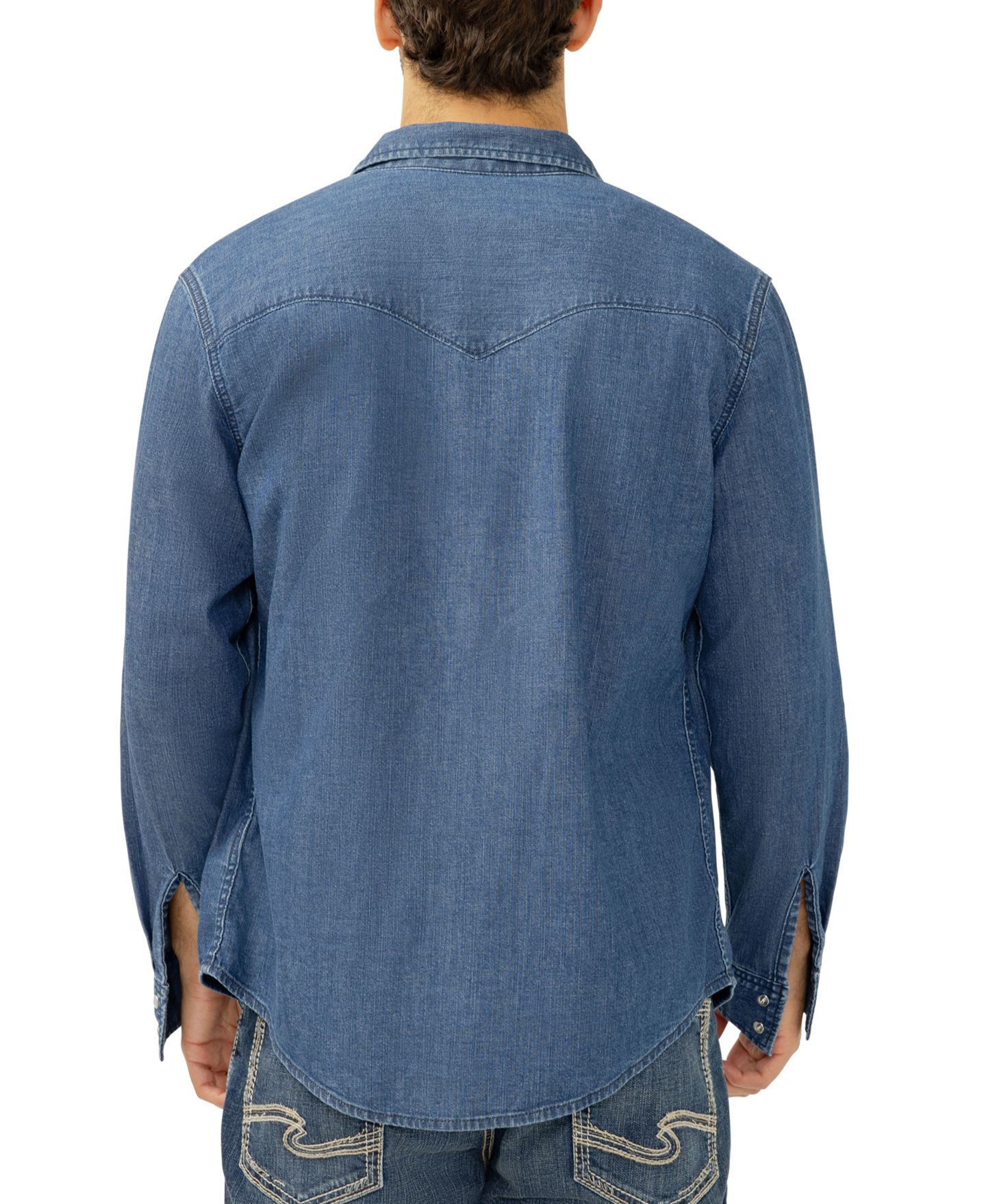 Мужская рубашка Silver Jeans Co. Denim Western, цвет: Steer — фото 3