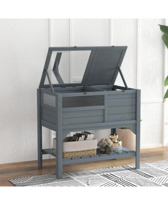 Tortoise Habitat Enclosure for Indoor W/ Shelf, Tray, Light