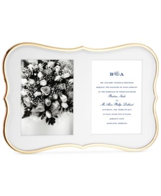 new york Crown Point Collection Gold-Plated Double Invitation Frame