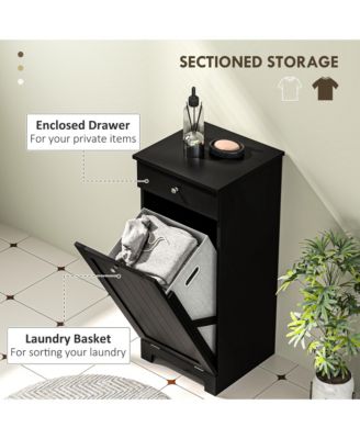 Tilt Out Laundry Hamper, Laundry Hamper Cabinet with Drawer