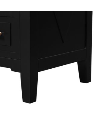 30" Freestanding Vanity With Ceramic Sink Combo and 3 Drawers, Solid Wood Frame