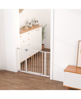 29.5-45.3 in. Wide Baby Gate for Stairs, Dog Gate Indoor for Doorways, No Drilling Pressure Mounted Pet Gates in White