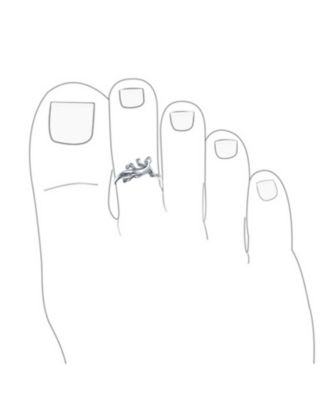 Set of 2 Lucky Elephant & Gecko Lizard Toe Ring Midi Mid Finger Sterling Silver