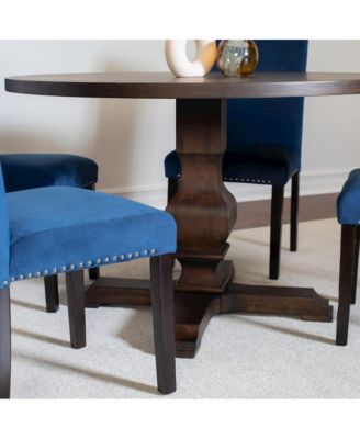 Fordsville 5-Pc Dining Set, Pedestal Round Table with 4 Stylish Chairs, Blue