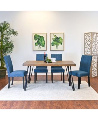 5-Pc wood Amisos Hairpin Dining Table with 4 Chairs Dining Set
