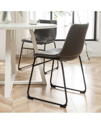 Varna 5-Pc Round Dining Set, Trestle Dining Table with 4 Chairs, Antique Gray