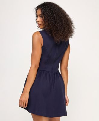 Juniors' Sleeveless Drop Waist Short Dress